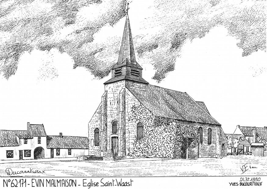 N 62171 - EVIN MALMAISON - église st vaast